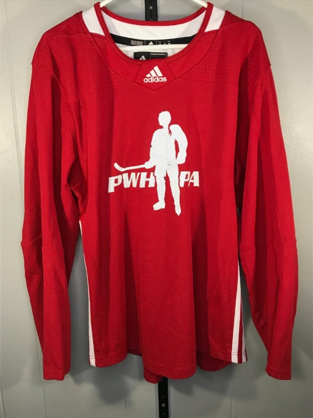 PWHPA Adidas Indo Women's Hockey Jersey Sz 48 Red Practice Fight Strap